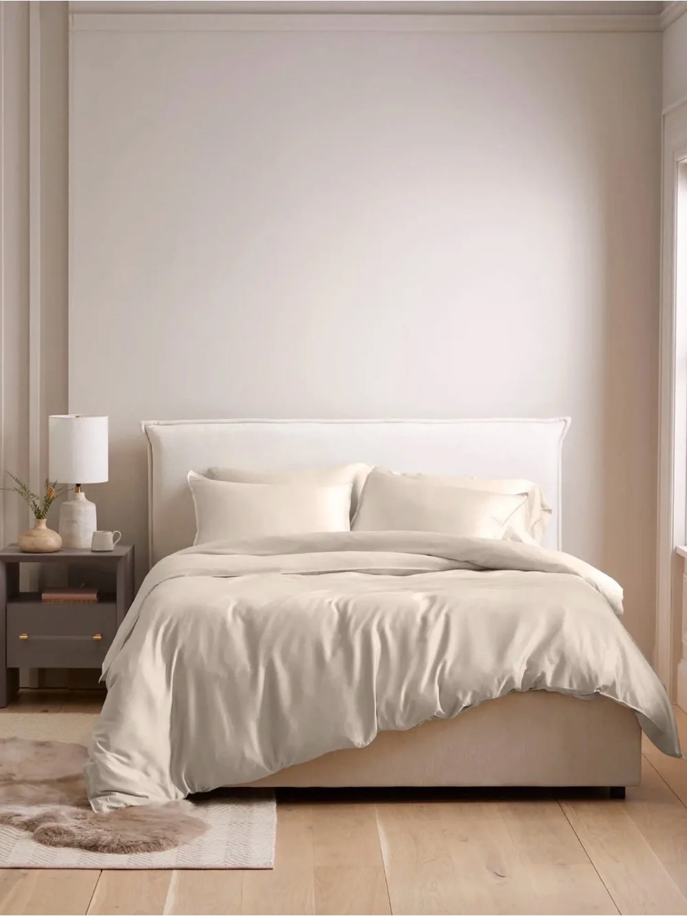 Quince Stone Beige Duvet Cover Set